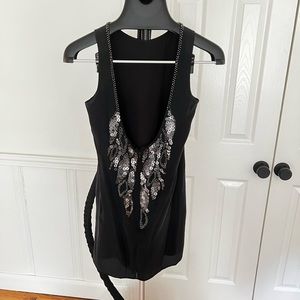 Mini Beaded Black Dress